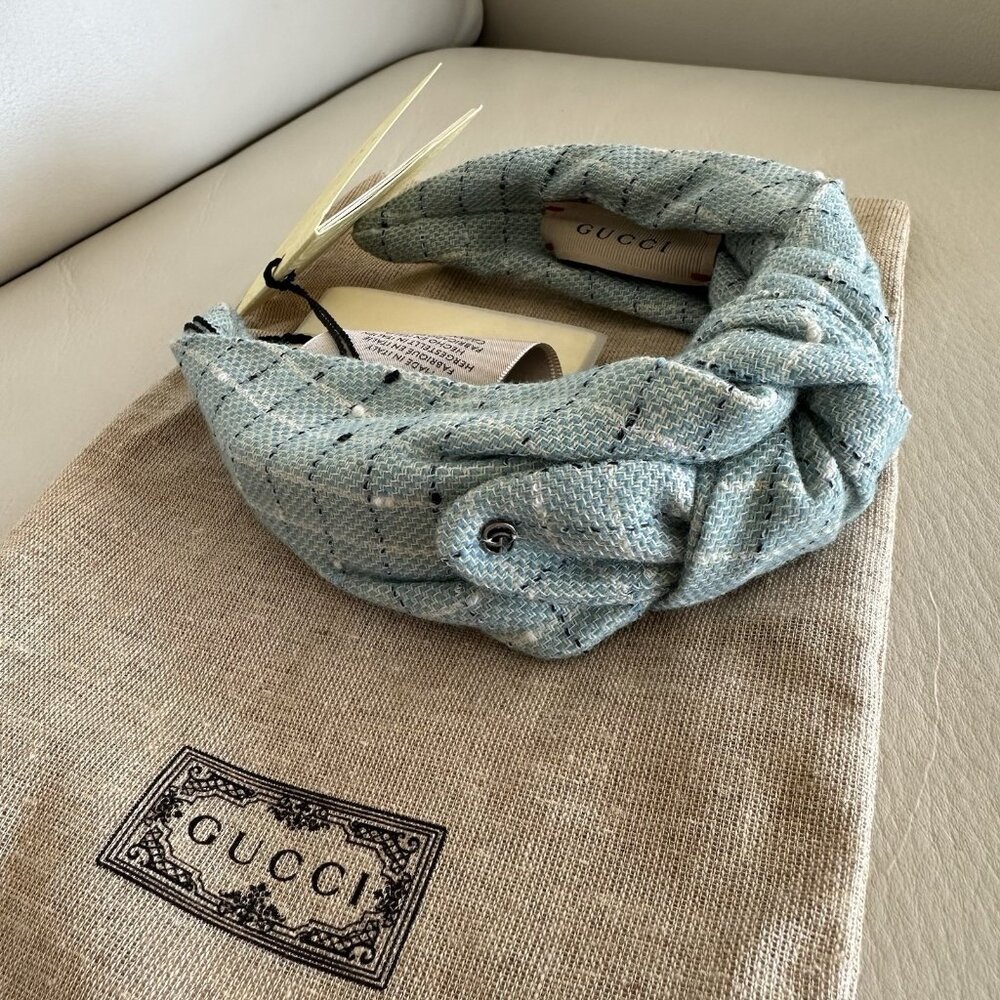 NWT Gucci Kids Patterned headband SZ M Blue 683065 - Picture 4 of 5